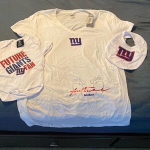 New York Giants Maternity Shirt with Onesie and bib